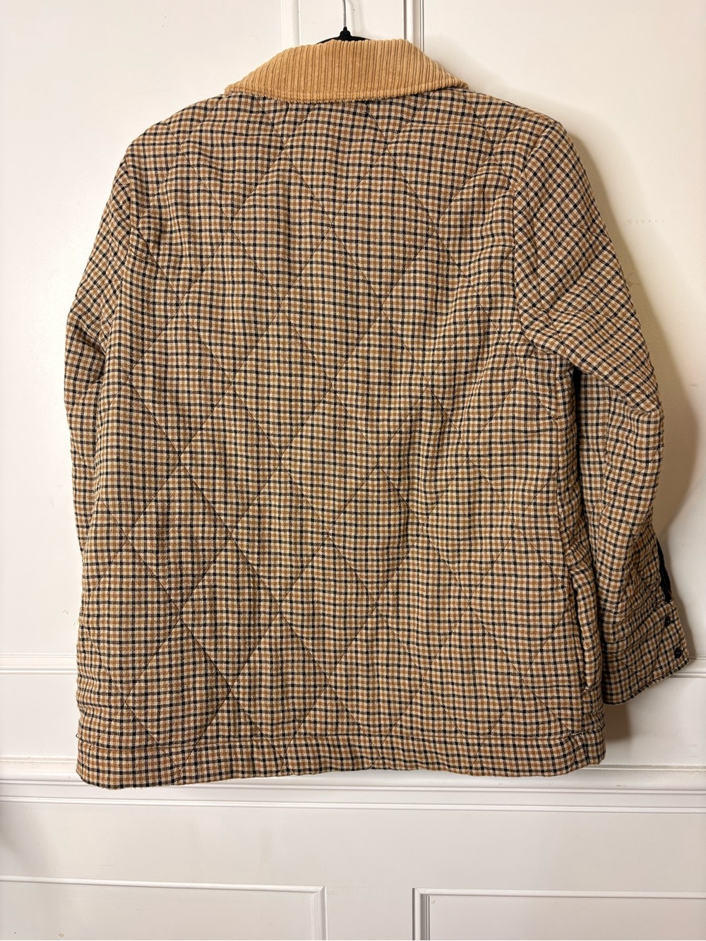 Zara Brown Plaid Quilted farm girl with Corduroy Collar - Picture 11 of 16